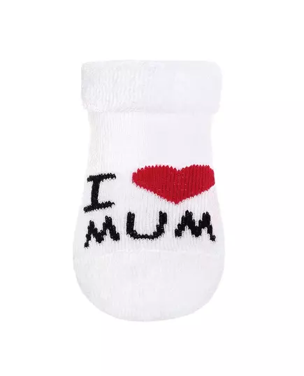 Baby terry socks - I ♥ Mum & Dad - Maat 56 (0-3 maanden)