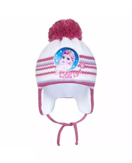 Winter baby hat - Maat 104 - Donkerroze met pompon - Elsa afbeelding