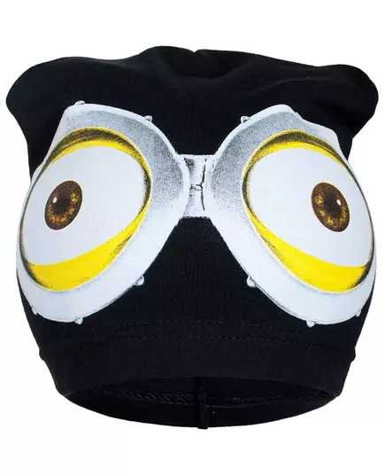 Muts - Zwart - Kindermuts 3-4 jaar - 100% katoen - Gele ogen