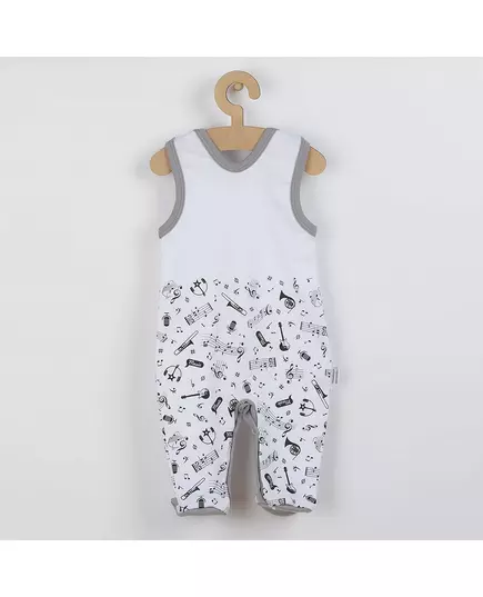Baby Romper - Muzikaal Thema - Wit Katoen - Maat 74 (6-9m)