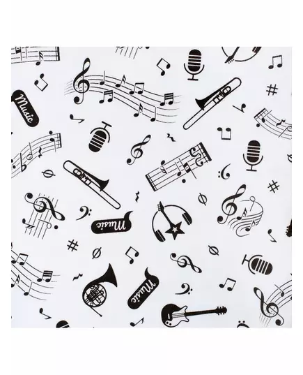 Muts - Katoen - Muziek patroon - Grijs/Wit - 0-3 maanden