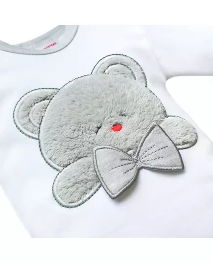 Romper - Lange mouwen - 3D teddybeer applicatie - Luxe katoen