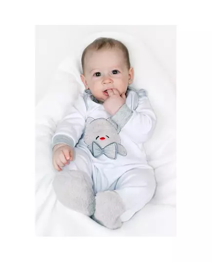 Romper - Lange mouwen - 3D teddybeer applicatie - Luxe katoen