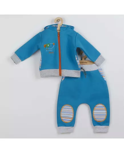 2-delige set - turquoise - maat 56 (0-3 maanden) - sweatshirt met rits