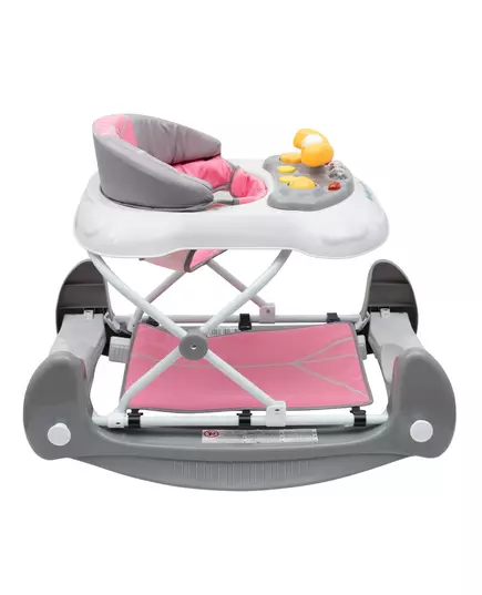 Loopstoel met Schommelfunctie – Roze – Siliconen Wielen – Geluid & Licht – Vanaf 6 Maanden