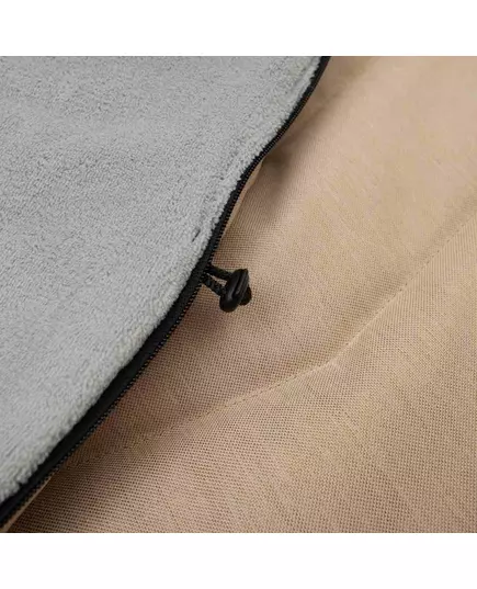 Beige voetenzak buggy met afneembare bontkraag