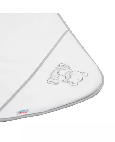 Badcape met Capuchon 100x100 cm Wit met Beer Borduring