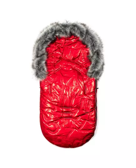 Rode Suède winter voetenzak voor buggy bont en fleece