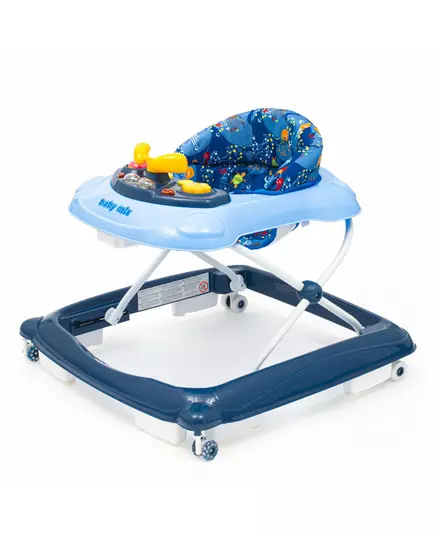 Looptrainer Donkerblauw – Met Geluid, Licht en Siliconen Wielen – 6+ maanden