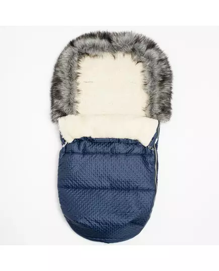 Luxe blauwe voetenzak met capuchon en fleece