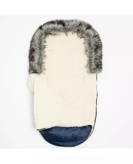 Luxe blauwe voetenzak met capuchon en fleece