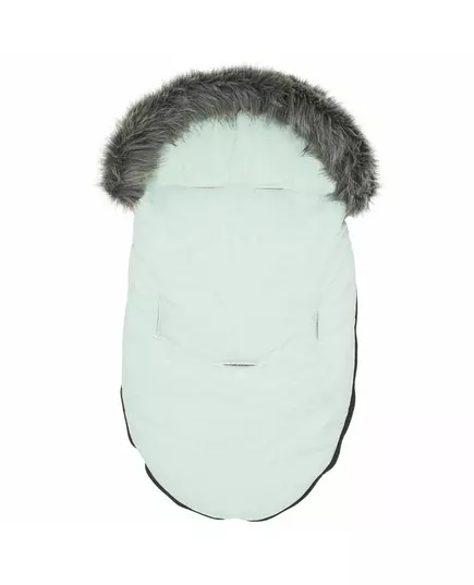 Voetenzak Groen - Fleece met bontkraag en gordel