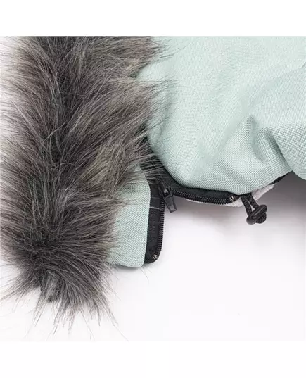 Voetenzak Groen - Fleece met bontkraag en gordel