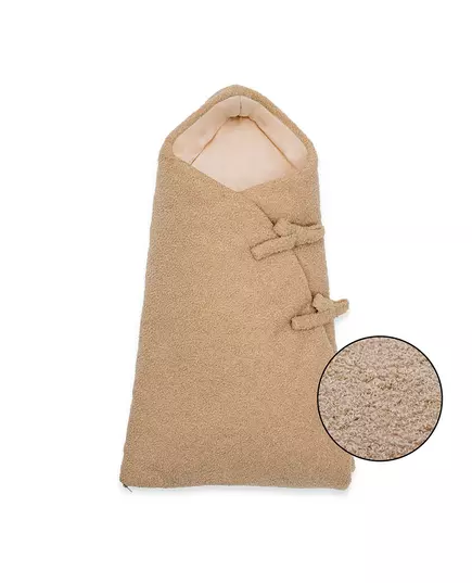 Teddy beige wikkelslaapzak 55x40 cm – zacht en veilig