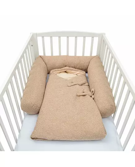 Teddy beige wikkelslaapzak 55x40 cm – zacht en veilig