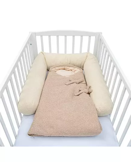 Teddy beige wikkelslaapzak 55x40 cm – zacht en veilig
