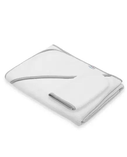 BASIC baby badcape met capuchon 100x100 cm wit-grijs – zacht en absorberend