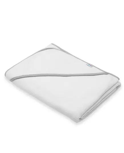 BASIC baby badcape met capuchon 100x100 cm wit-grijs – zacht en absorberend