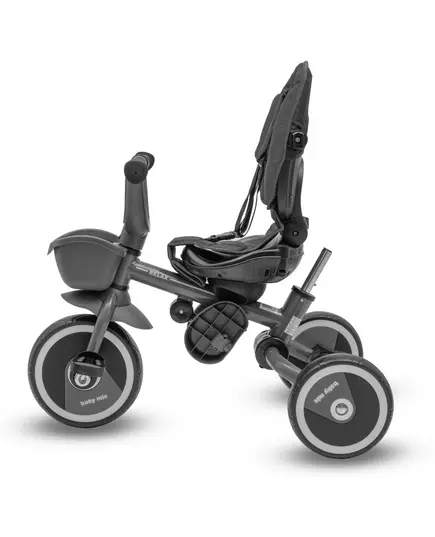 5-in-1 RELAX Driewieler Grijs – Verstelbaar, 360° Draaibaar Zitje en Duwstang