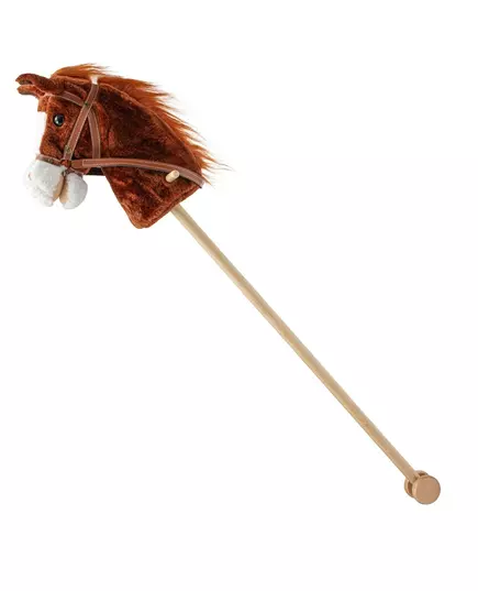 Bruno - Stokpaard - Pluche Bruin Paardenhoofd - Met Wielen