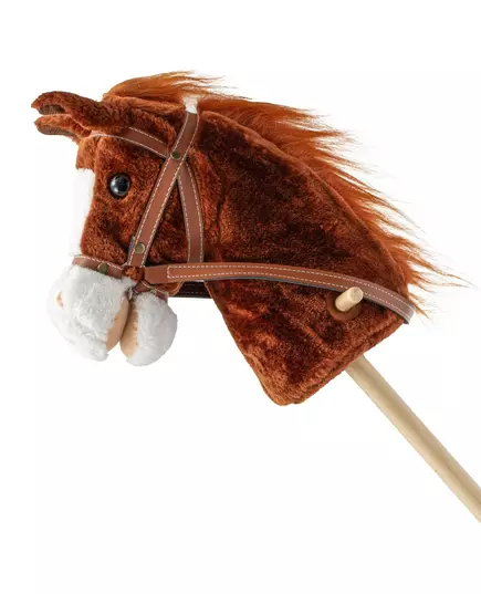 Bruno - Stokpaard - Pluche Bruin Paardenhoofd - Met Wielen