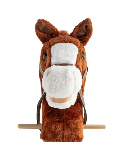 Bruno - Stokpaard - Pluche Bruin Paardenhoofd - Met Wielen