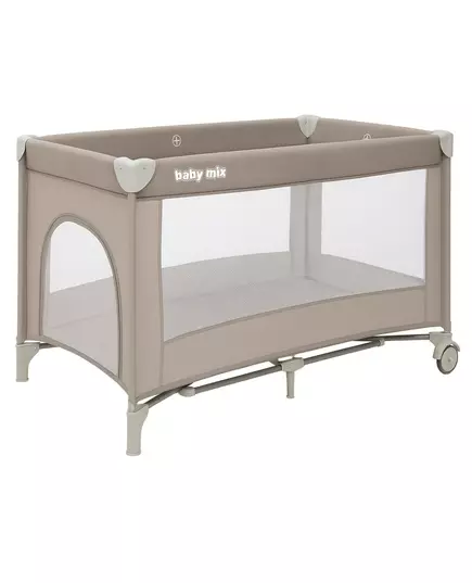 Reisbedje - campingbedje beige - inklapbaar met matras