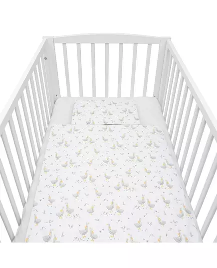 Beddengoedset Baby - Gansjes - Zonder Vulling - Dekbedovertrek 90 x 120 cm