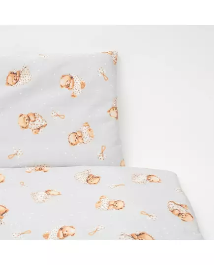 Beddengoedset Baby - Sweet Teddy Bear Grijs - Zonder Vulling