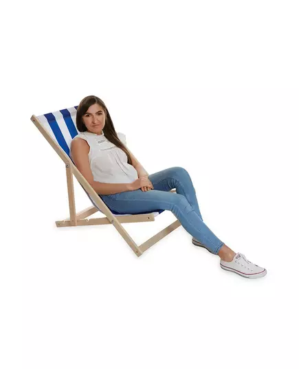 Beukenhouten Tuin- en Strandstoel rood-wit – inklapbaar en comfortabel