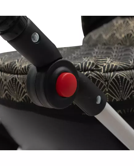 Poppenwagen - COMFORT Zwart Goud - Luxe Wiegwagen - Verstelbare Handgreep