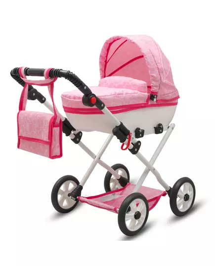 Poppenwagen - COMFORT Roze - Luxe Wiegwagen - Verstelbare Handgreep