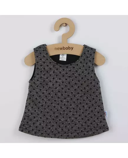 Baby Winter Tunic - Mouwloze jurk - Grijs met zwarte stippen