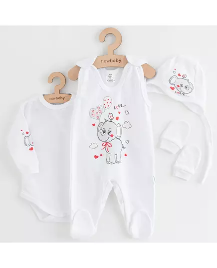 Babyset - 4-delige set - Wit en grijs - Maat 62 (3-6 maanden)