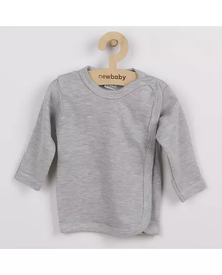 Baby shirt - Grijs - Maat 50 - Lange mouwen - Asymmetrische sluiting