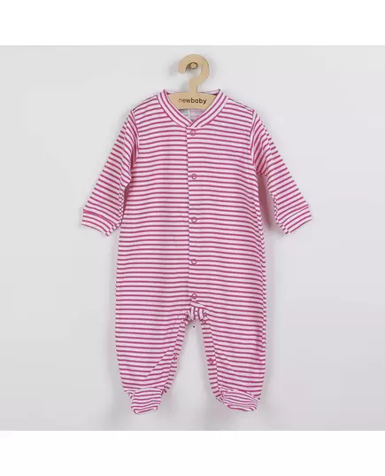 Babyromper - Lange Mouwen - Roze Witte Strepen - 100% Katoen