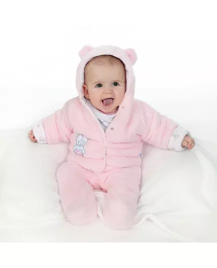 Jumpsuit - Teddybeer - Roze - Fleece - Maat 68 - Babyoutfit