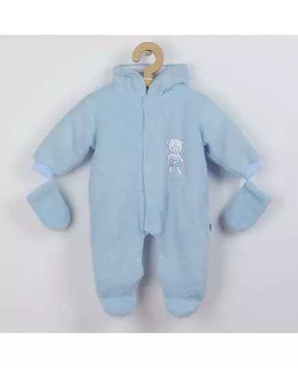 Jumpsuit - Lichtblauw - Maat 74 - Teddybeer - Warme fleece