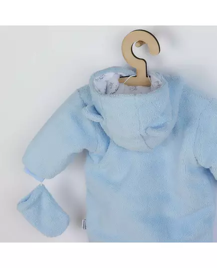 Jumpsuit - Lichtblauw - Maat 74 - Teddybeer - Warme fleece