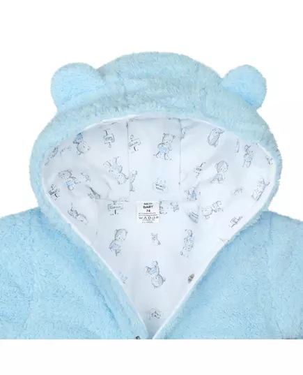 Jumpsuit - Lichtblauw - Maat 74 - Teddybeer - Warme fleece