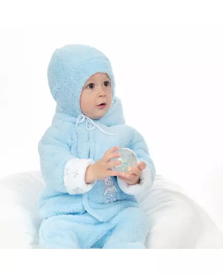 Jumpsuit - Lichtblauw - Maat 74 - Teddybeer - Warme fleece
