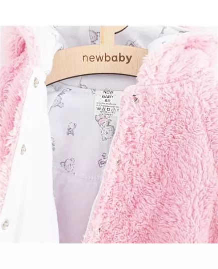 Winterjas - Soft Pink - Teddybeer Capuchon - Maat 86 (12-18 maanden)