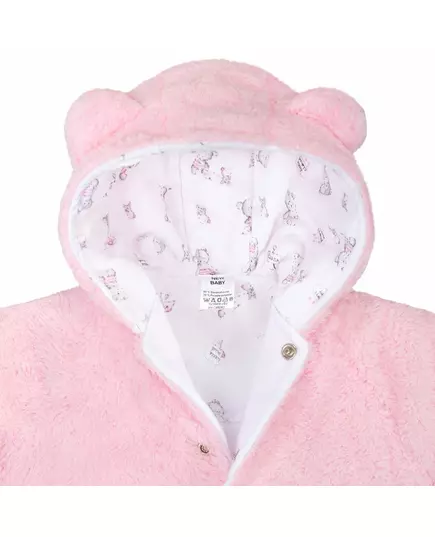 Winterjas - Soft Pink - Teddybeer Capuchon - Maat 86 (12-18 maanden)