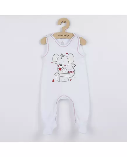Babyset - Wit - Vestje en romper - Muizenillustratie - Maat 86 (12-18m)