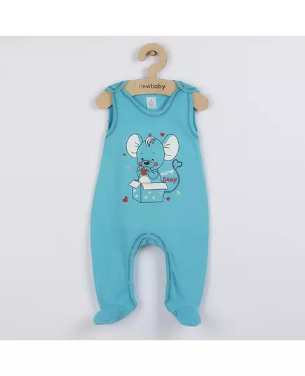 Babyset - Romper en jasje - Muizendesign - Turquoise - Maat 86 (12-18 maanden)