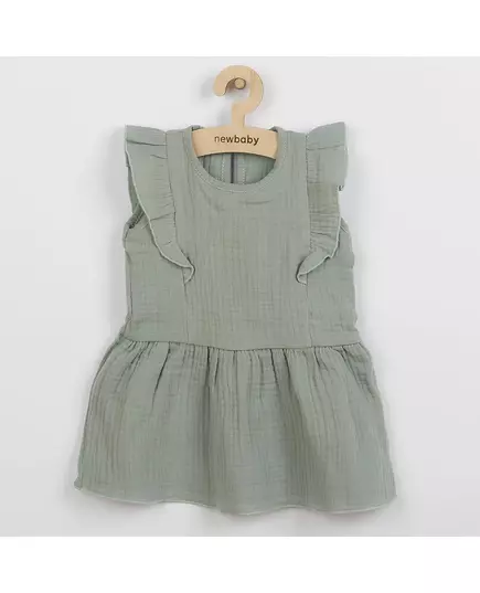 Babyjurk - Lichtgroen - 100% Katoen Katoen - A-lijn met Ruches