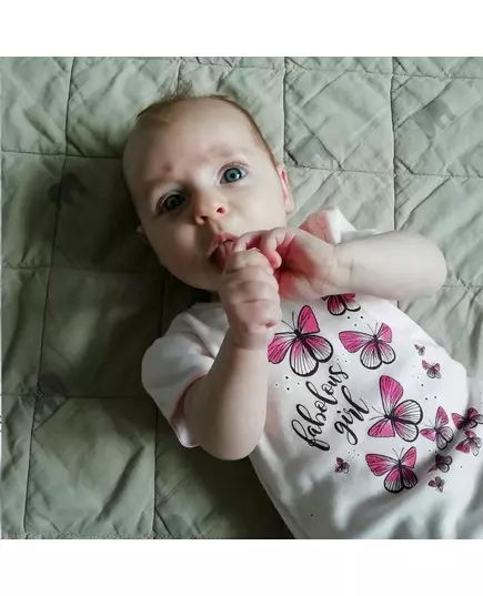 Kinderset - T-shirt met vlinders - Rokje met ruches - Maat 80 (9-12m)