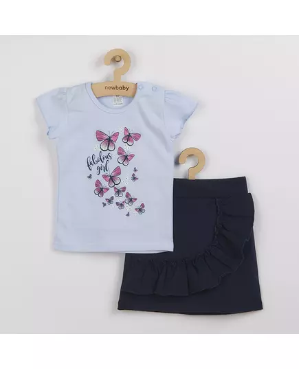 Baby T-shirt met rok - lichtblauw T-shirt - donkerblauwe rok