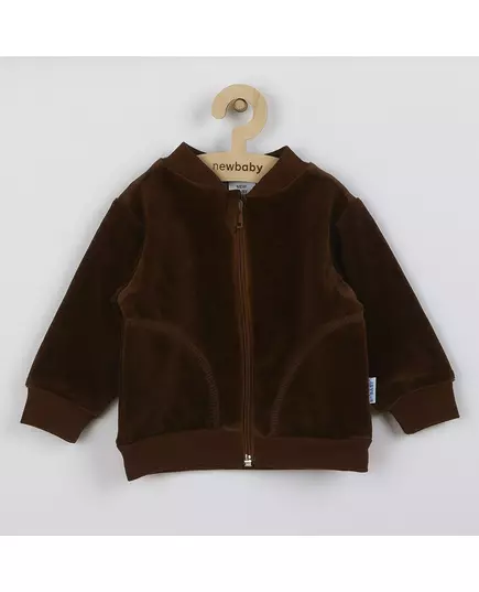 sweatshirt - donkerbruin - maat 92 (18-24 maanden) - fluweelachtige stof