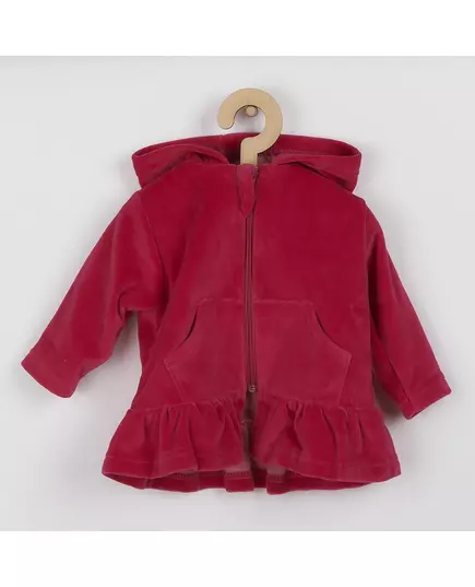 Hoodie - Capuchon - Rits - Donkerroze - Maat 74 (6-9 maanden)